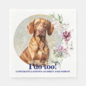 Serviette En Papier Serviettes Mariage Vizsla Avec Chiens Photo (Devant)