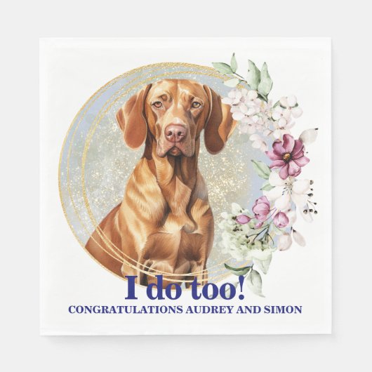 Serviette En Papier Serviettes Mariage Vizsla Avec Chiens Photo (Devant)