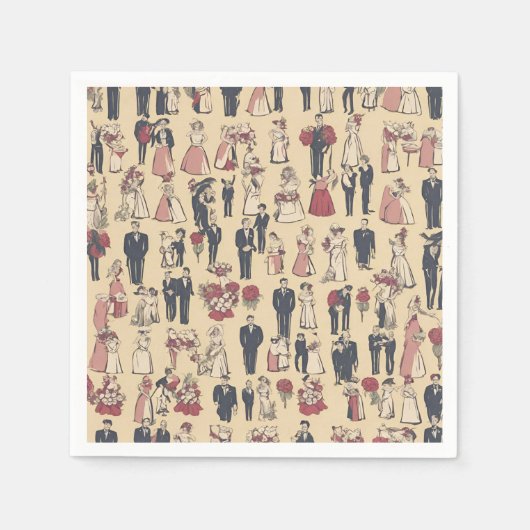 Serviette En Papier Serviettes mariages amusantes (Devant)