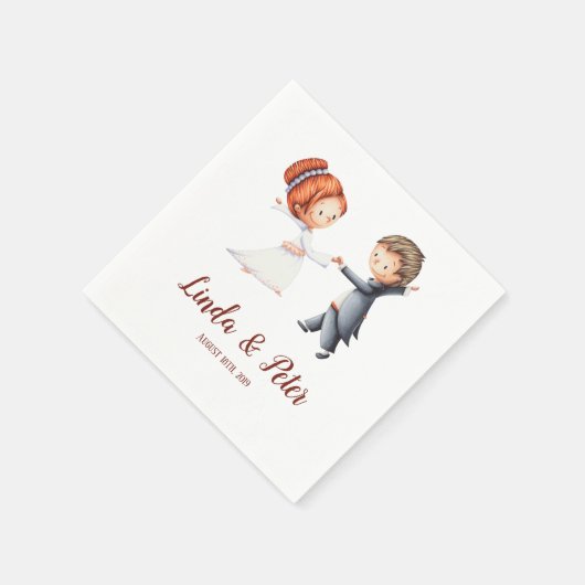 Serviette En Papier serviettes mariages avec illustration de couple ma (Coin)