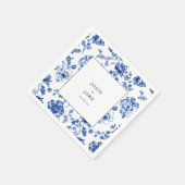 Serviette En Papier Serviettes mariages bleues et blanches (Coin)