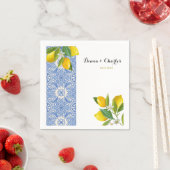 Serviette En Papier Serviettes mariages Carrelage italien avec citrons (En situation)