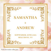 Serviette En Papier Serviettes mariages classiques en or rose roux