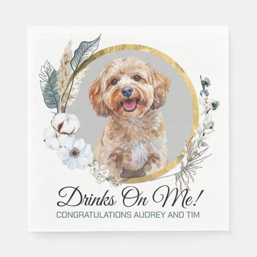 Serviette En Papier Serviettes Mariages De Chien Cockapou Avec Chiens  (Devant)