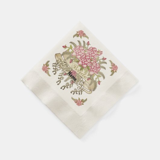 Serviette En Papier Serviettes mariages de mariée rose (Coin)