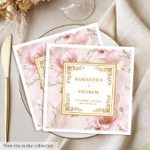 Serviette En Papier Serviettes mariages en ivoire rouge tendance or aq