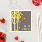 Serviette En Papier Serviettes Mariages en peuplier d'Aspen rustique (En situation)