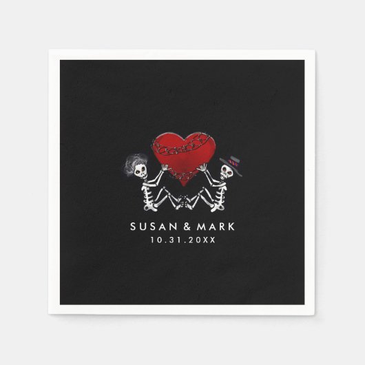 Serviette En Papier Serviettes mariages - Esquisses de coeur (Devant)