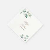 Serviette En Papier Serviettes Mariages Feuilles classiques et vertes (Coin)