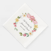Serviette En Papier Serviettes Mariages florales (Coin)