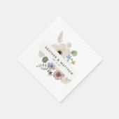 Serviette En Papier Serviettes Mariages florales modernes (Coin)