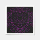 Serviette En Papier Serviettes Mariages gothiques au coeur pourpre et  (Devant)