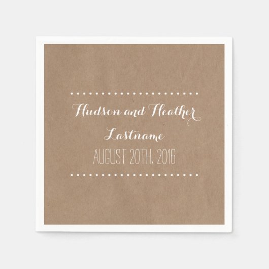 Serviette En Papier Serviettes Mariages inspirées du carton (Devant)