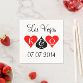Serviette En Papier Serviettes mariages Las Vegas avec costumes monogr (En situation)