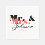 Serviette En Papier Serviettes mariages M. et Mme (Devant)
