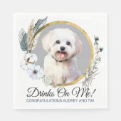 Serviette En Papier Serviettes Mariages Maltaises Avec Chiens Photo (Devant)