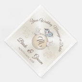 Serviette En Papier Serviettes Mariages Monogrammes en ivoire, Anneau  (Coin)