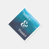 Serviette En Papier Serviettes Mariages Ocean Waves, personnalisées (Coin)