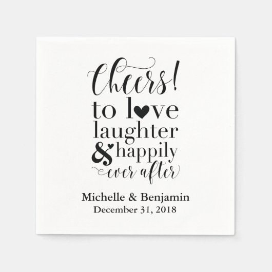 Serviette En Papier Serviettes Mariages personnalisées - Chevaux d'amo (Devant)