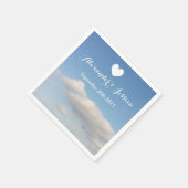 Serviette En Papier Serviettes mariages personnalisées | ciel de nuage (Coin)