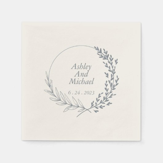 Serviette En Papier Serviettes mariages personnalisées et élégantes en (Devant)