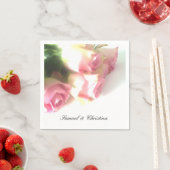 Serviette En Papier Serviettes mariages personnalisées | photo rose él (En situation)