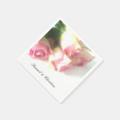 Serviette En Papier Serviettes mariages personnalisées | photo rose él (Coin)