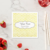 Serviette En Papier serviettes mariages personnalisées pois jaunes (En situation)
