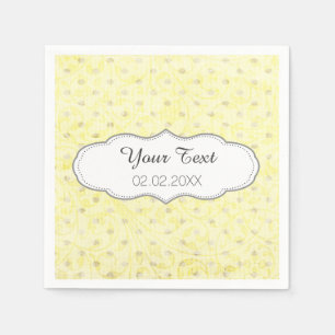 Serviette En Papier serviettes mariages personnalisées pois jaunes