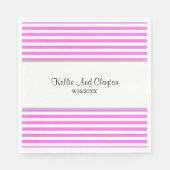 Serviette En Papier Serviettes Mariages rose/blanc (Devant)