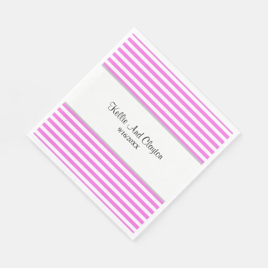 Serviette En Papier Serviettes Mariages rose/blanc (Coin)