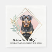 Serviette En Papier Serviettes Mariages Rottweiler avec Chiens Photo (Devant)