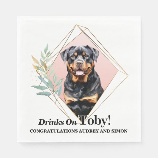 Serviette En Papier Serviettes Mariages Rottweiler avec Chiens Photo (Devant)
