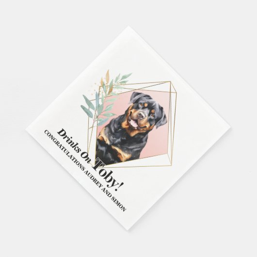 Serviette En Papier Serviettes Mariages Rottweiler avec Chiens Photo (Coin)