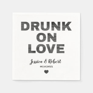 Serviette En Papier Serviettes Mariages rustiques "Drunk on Love"