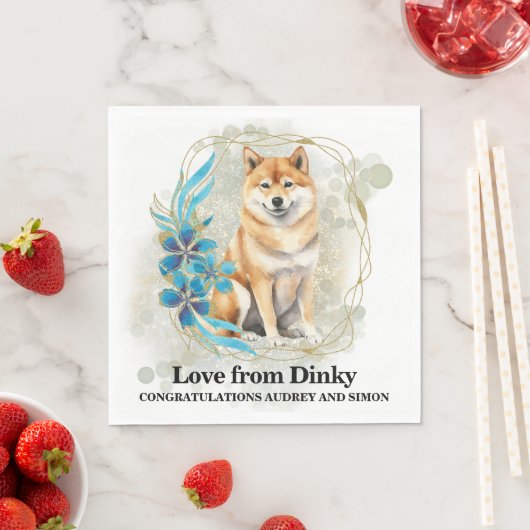 Serviette En Papier Serviettes Mariages Shiba inu avec Chiens Photo (En situation)