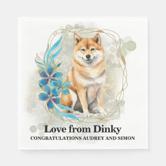 Serviette En Papier Serviettes Mariages Shiba inu avec Chiens Photo (Devant)