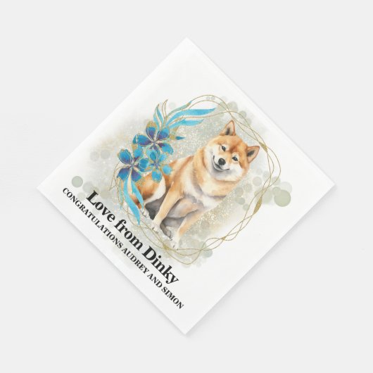 Serviette En Papier Serviettes Mariages Shiba inu avec Chiens Photo (Coin)