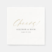 Serviette En Papier Serviettes Mariages simples en or neutre (Devant)