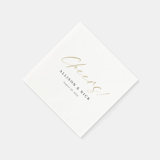 Serviette En Papier Serviettes Mariages simples en or neutre (Coin)