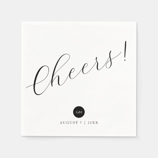 Serviette En Papier Serviettes Mariages simples et modernes - À la foi (Devant)