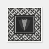 Serviette En Papier Serviettes mariages tuxedo noir et blanc (Devant)