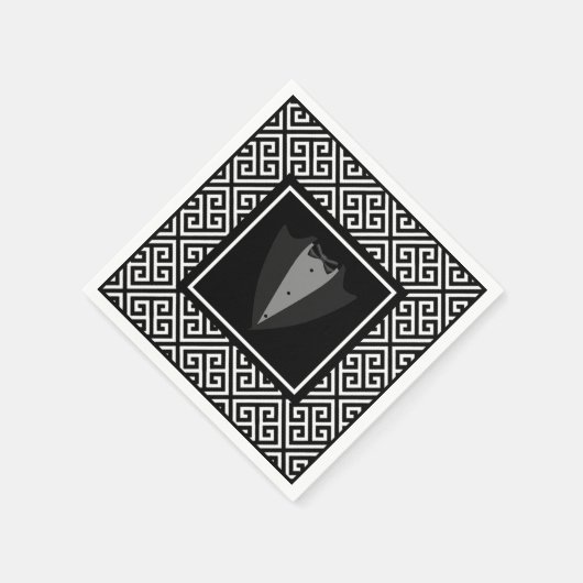 Serviette En Papier Serviettes mariages tuxedo noir et blanc (Coin)