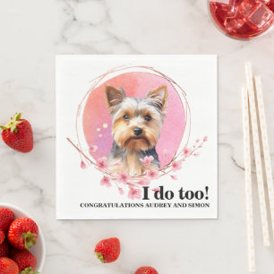 Serviette En Papier Serviettes Mariages Yorkshire Terrier Avec Chiens