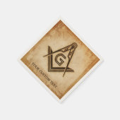Serviette En Papier Serviettes Masonic personnalisées | Parchemin rust (Coin)