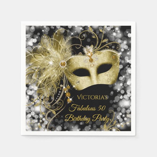 Serviette En Papier Serviettes Masquerade (Devant)