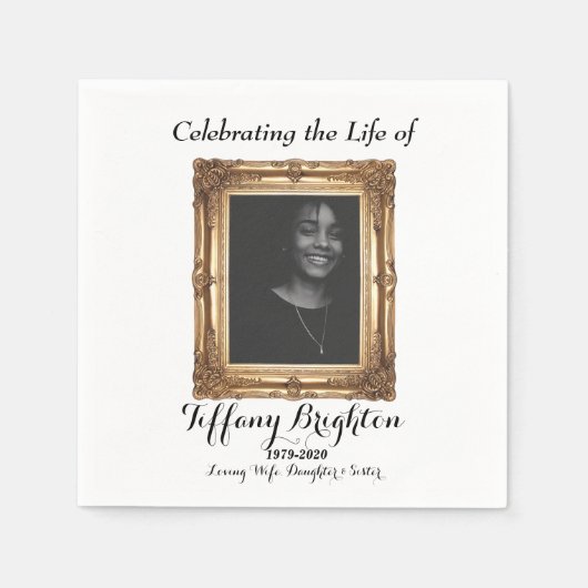 Serviette En Papier Serviettes Memorial Gold Frame (Devant)