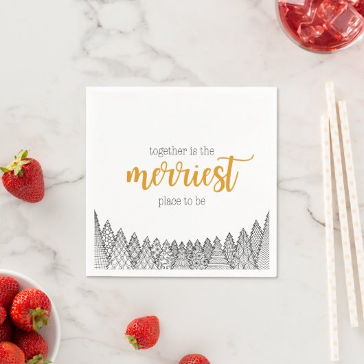 Serviette En Papier Serviettes Merriest Place to Be | Or (En situation)
