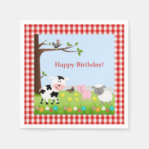 Serviette En Papier Serviettes mignonnes de fête d'anniversaire