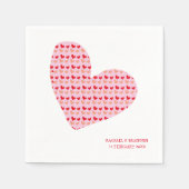 Serviette En Papier serviettes mini-coeur rose rouge (Devant)